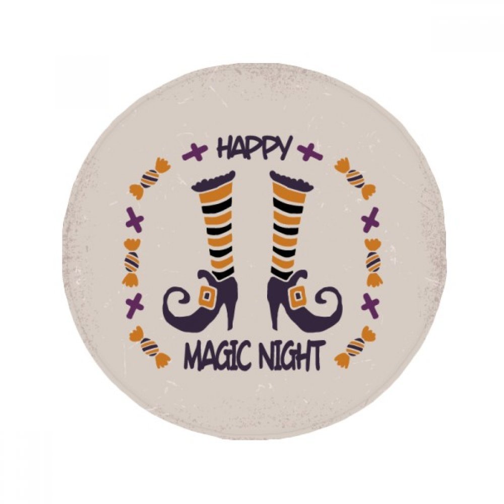 Tapis de bain Halloween rond cadeau idéal multicolore et antidérapant pour la maison