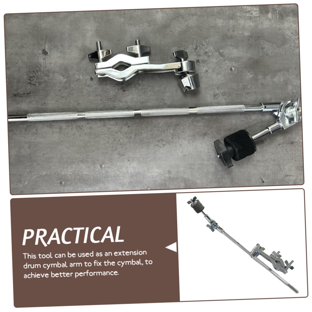 HEMOTON Clip De Extensión Para Platillos Rítmicos De Acero Inoxidable Brazo Para Soporte Profesional De Batería De Repuesto Para Instrumento De Percusión Uso Escenario De Música