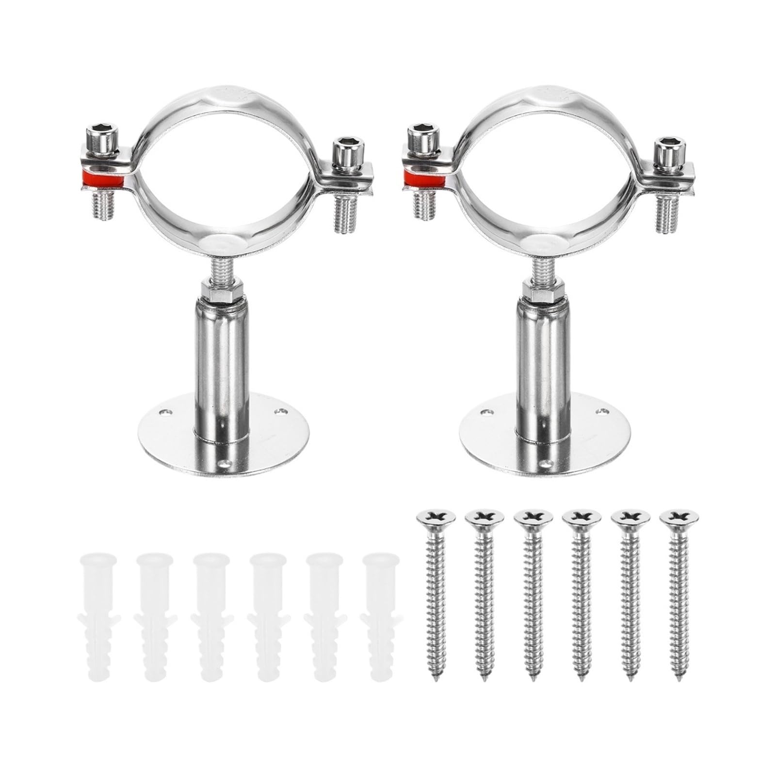 Mqfbnnp One Color Stainless Steel Pipe Supports Wall Mount Ceiling Pipe Supports Stainless Steel Adjustable Bracket(38-40Mm L100-150Mm)