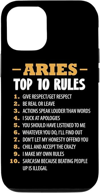 Zodiac Sign Top 10 Rules Of Aries Astrology Case for iPhone 12/12 Pro