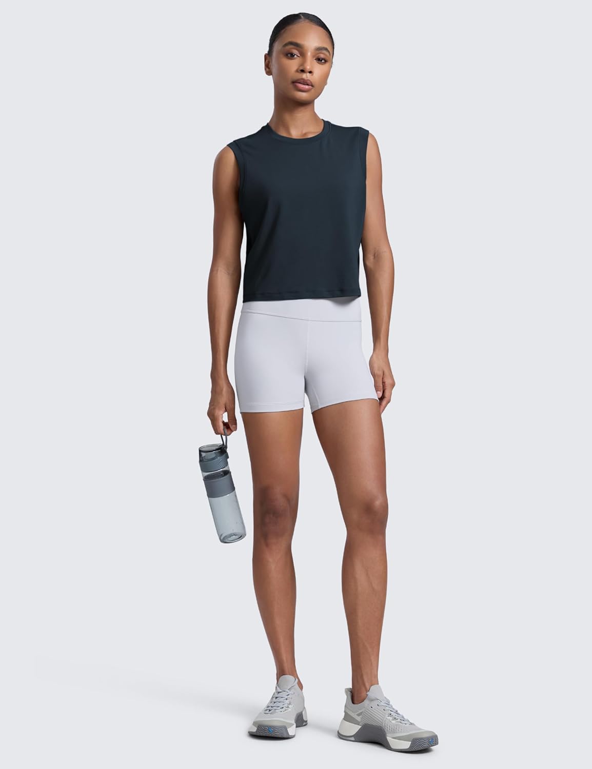 CRZ YOGA Cotton-Blend Workout Muscle Tank for Women Breathable Quick Dry High Neck Athletic Tops Casual Sleeveless Shirts - Image 3