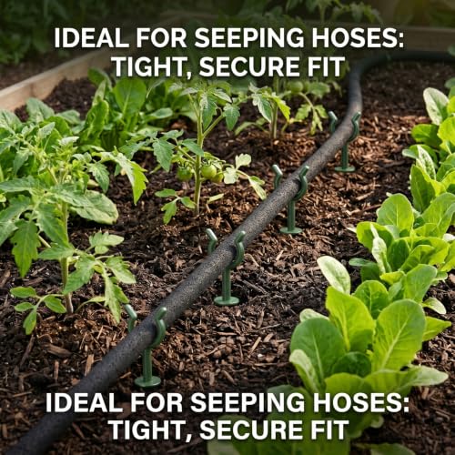 Piquets de guidage pour tuyau d'arrosage : 20 supports en U verts fixes - 6