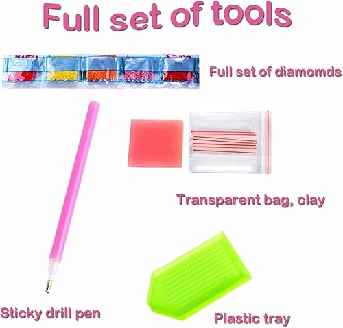 Miniatura 6 de HXSYKJDM Pintura de diamantes, kits de pintura de diamantes para adultos, kits de pintura de diamantes 5D para adultos y niños, pintura de diamantes