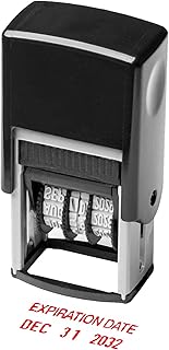Self Inking Rubber Stamp, Phrase with Date Stamp, Refillable Office Supply Business Stamps (Expiration Date)