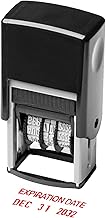 Self Inking Rubber Stamp, Phrase with Date Stamp, Refillable Office Supply Business Stamps (Expiration Date)