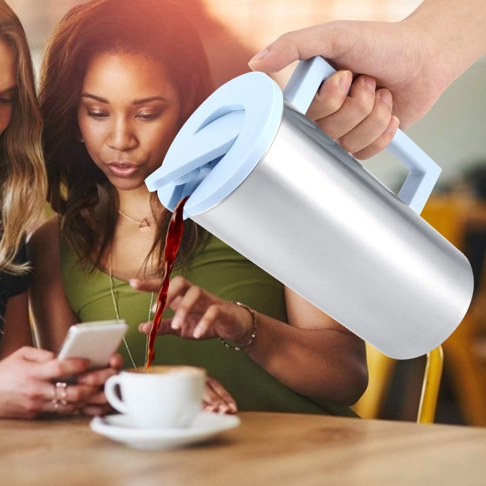 Raguso 1800ml Multi-purpose Water Pitcher Stainless Steel Tea Pitcher Coffee Pitcher Surface Coffee Mugs With Lid For Home Kitchen(blue) - Image 8