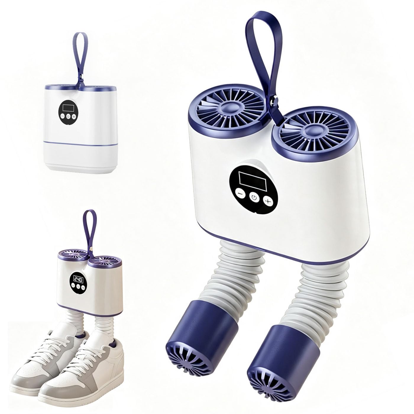 Secador Eléctrico de Botas y Zapatos con Soplador de Calor, Conducto de Aire Caliente Retráctil, 3 Niveles de Calor y Función de Temporizador, Secador Portátil con Calefacción Para Zapatillas, Botas