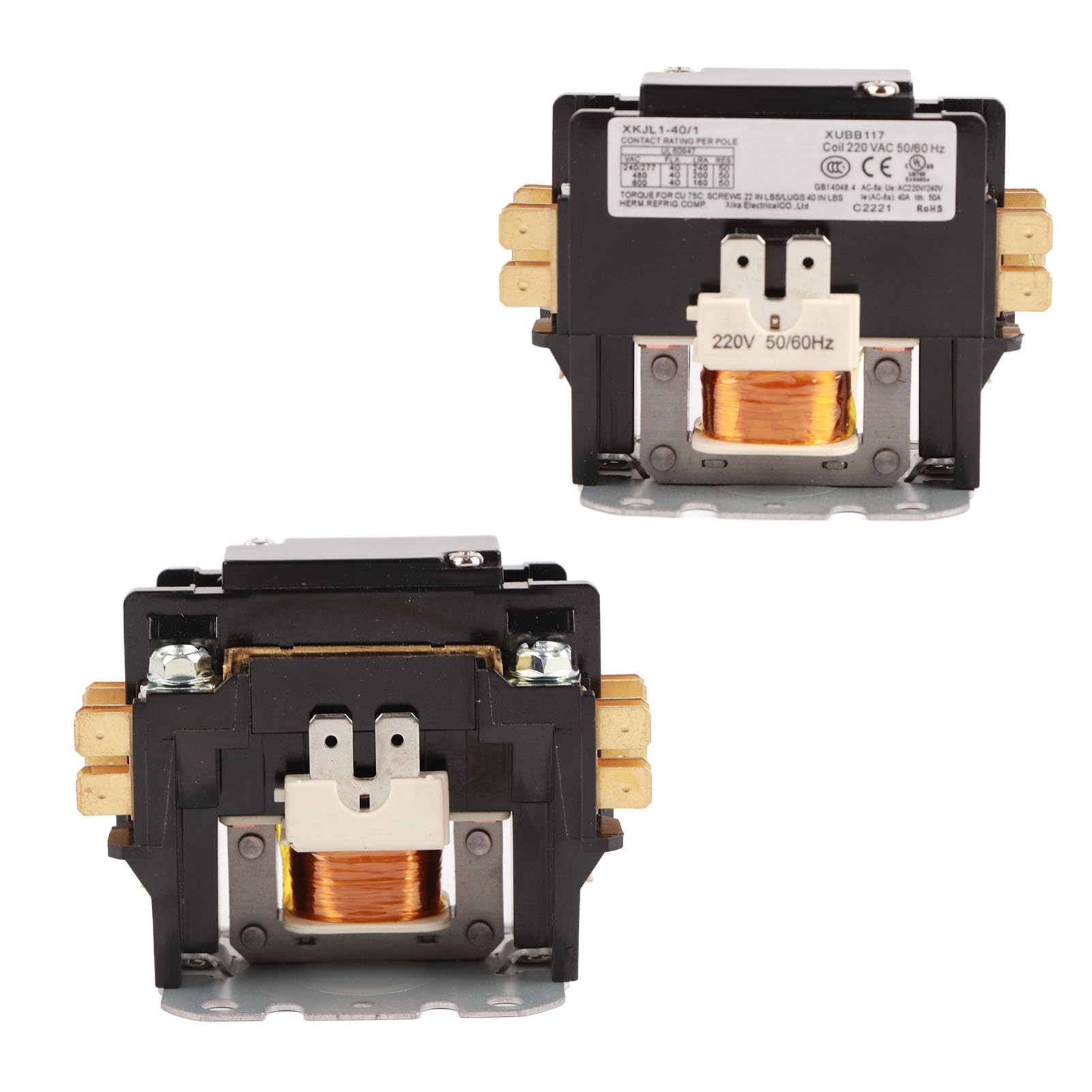 Contacteur AC Robuste Pa66, en Plastique thermodurcissable, contacteur à condensateur pour climatiseur, 220V, 50/60Hz (1P)