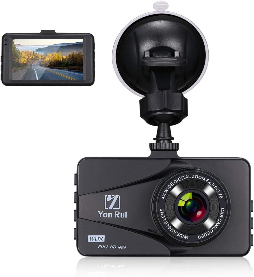 Dash Cam Dashboard Camera Recorder- 3 Full HD 1080P Car DVR Night Vision Camera Recorder for Cars Automobile Camera Dashboard with G-Sensor Motion Detection,WDR, Loop Recording (TF Card Not Included)