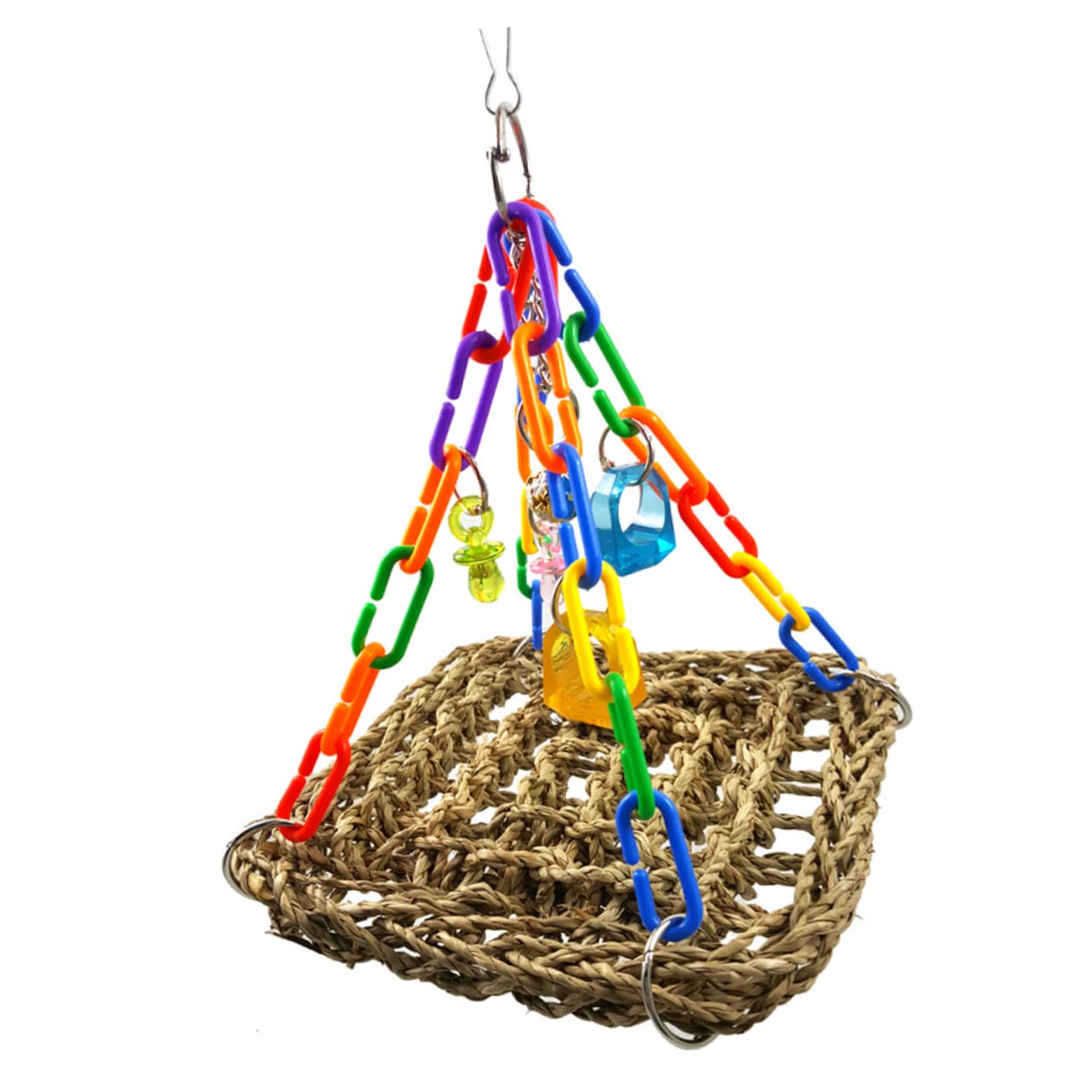 DOITOOL 3pezzi Giochi Per Pappagalli Altalena e Amaca Per Uccelli Trespolo Da Arrampicata Per Pappagalli Di Piccole Giocattolo Da Rosicchiare Per Uccelli Domestici