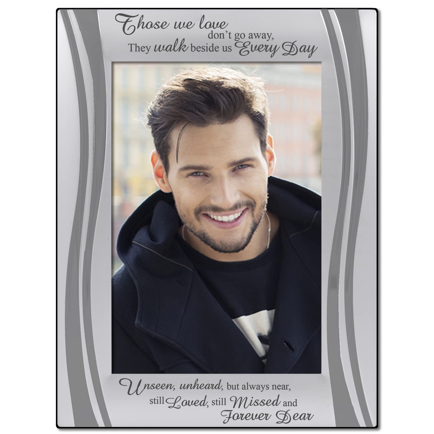 Those we Love, Bereavement, Memorial, In loving Memory Engraved Silver Plated Photo Frame, Matt and Gloss Silver
