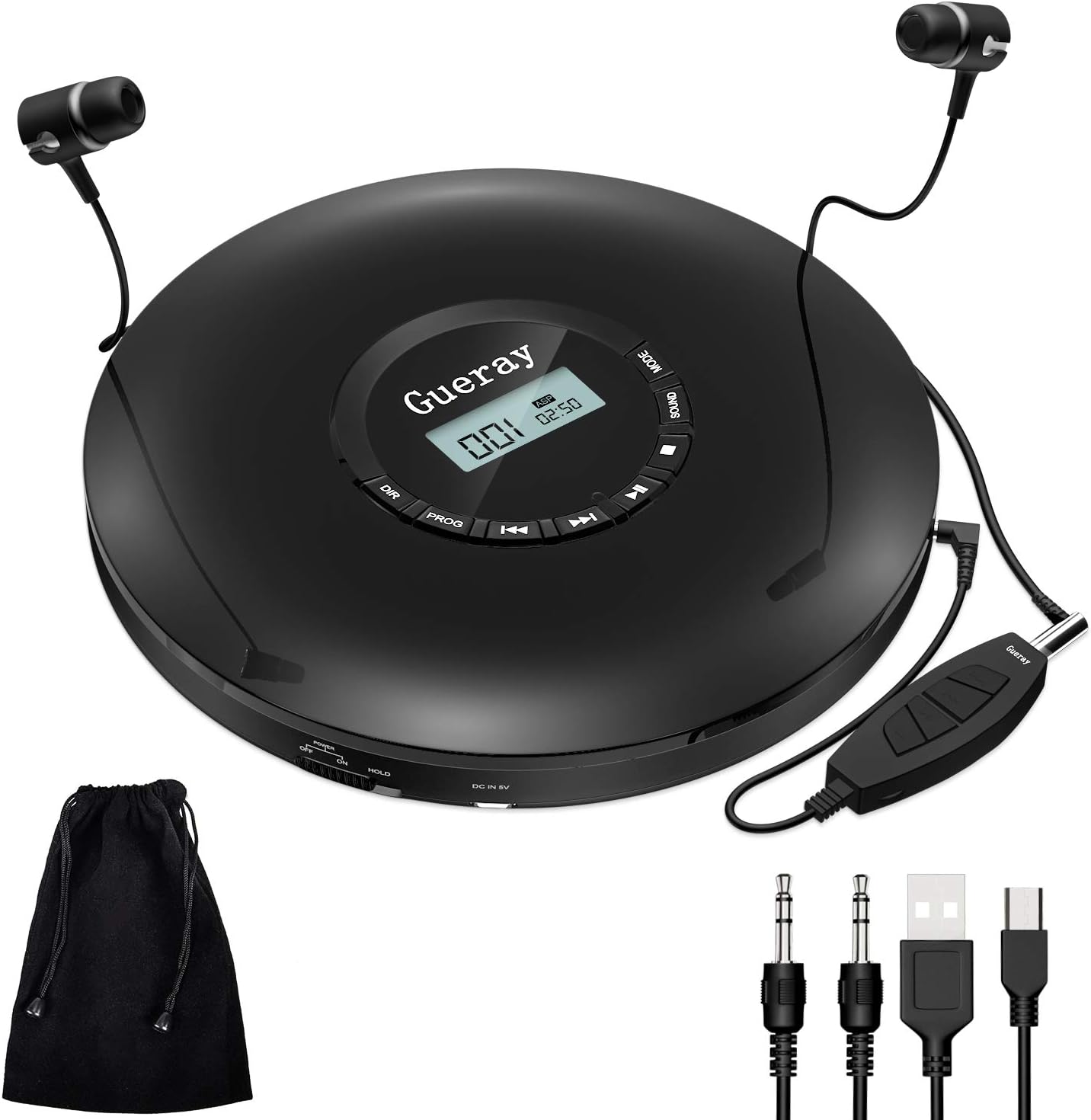 Gueray CD Player Portable with 1400mAh Rechargeable Battery 12 Hours
