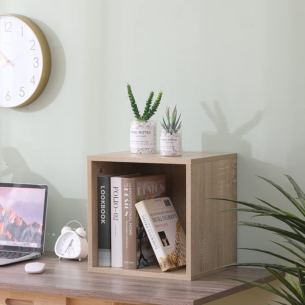 Cubo arredo portaoggetti Libreria Scaffale Rovere 35x30x35 Legno MDF mensola scaffale Design Ufficio Ingresso Soggiorno cubo portaoggetti libreria cubi cubi arredo comodino stretto