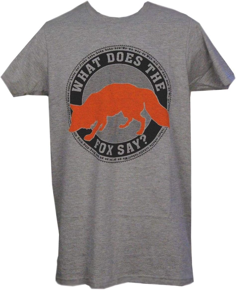 What Does The Fox Say Emblem T-Shirt Adult: Heather Grey