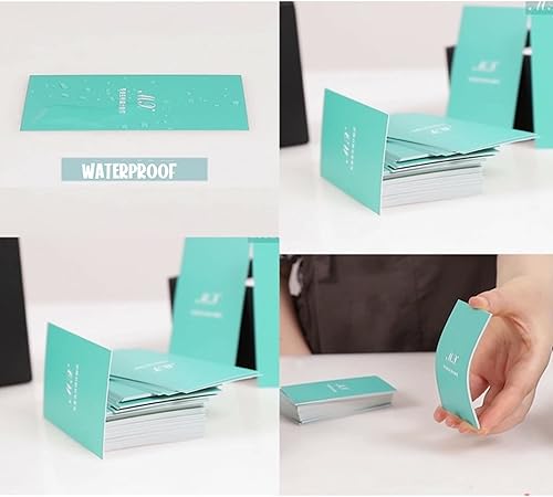 Miniatura 3 de Tarjetas de visita personalizadas con diseño, tarjetas de visita personalizadas con texto de imagen de tu logotipo, papel impermeable de 10.58 ozm