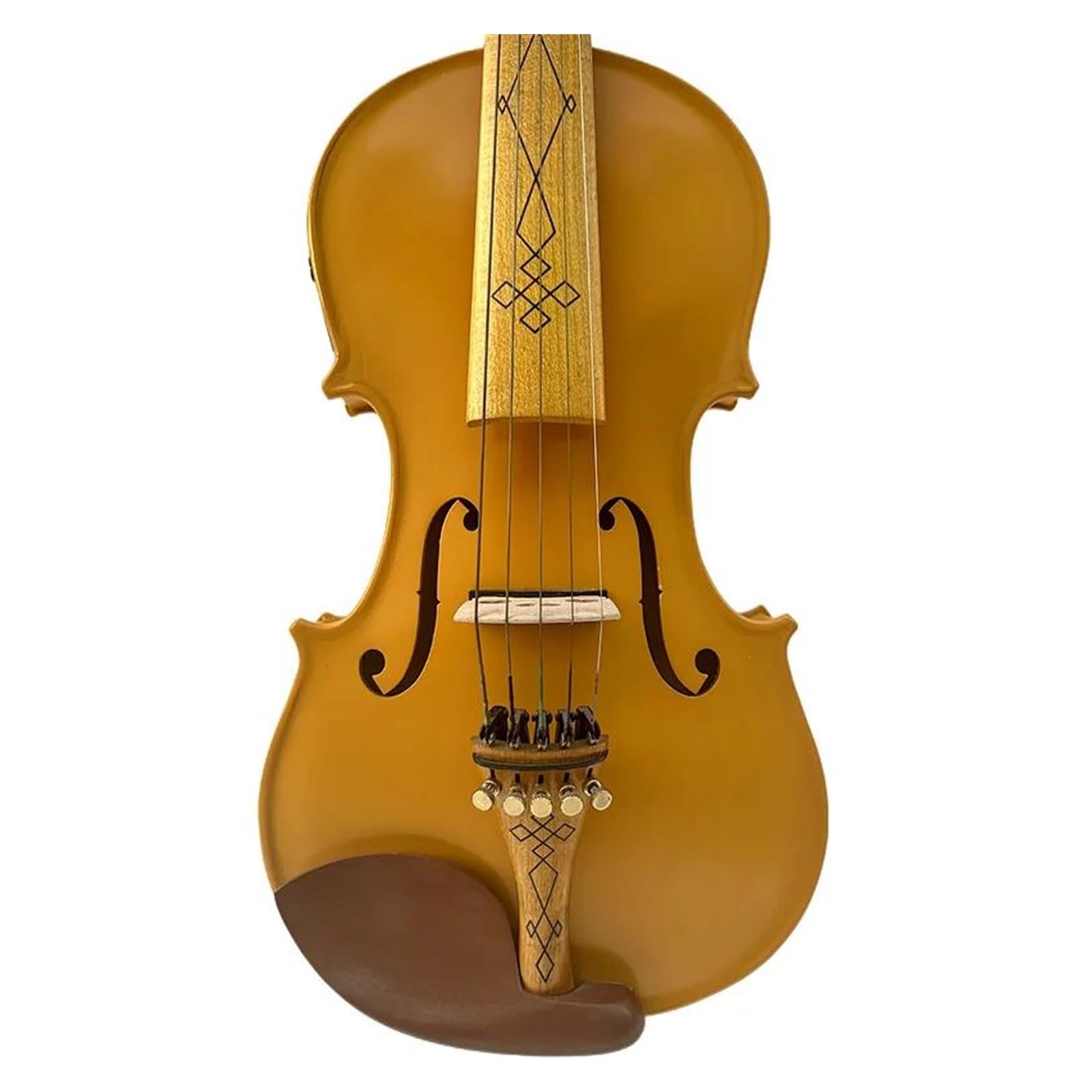 Violino Elettrico 4/4 A 5 Corde In Acero Giallo Fatto A Mano Con Un Suono Splendido E Chiaro E Forte Violino