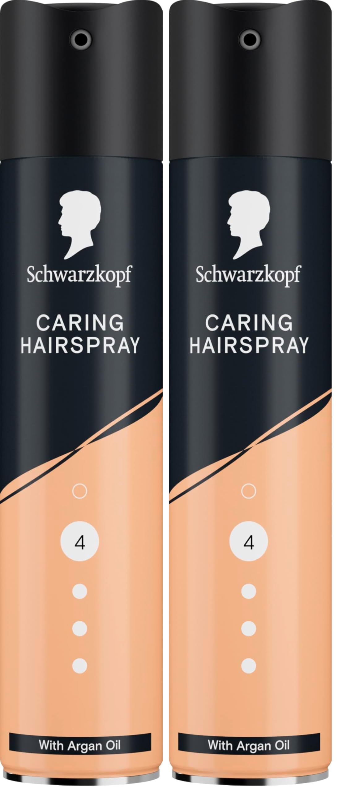 Schwarzkopf Hairspray Caring 250ml, Styling & Care, Strong Hold Hair Spray, Spray for Hair, With Argan Oil (Pack of 2)