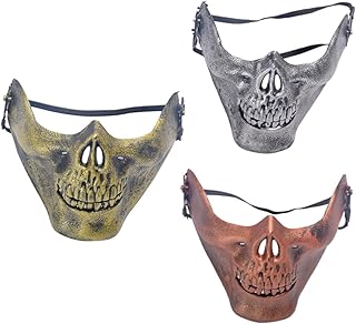 Amosfun Máscara De Desempenho 3 Peças De Máscara De Máscara De Caveira Máscara De Halloween Meia Máscara De Caveira Máscara De Esqueleto Máscara De Caveira Halloween Máscara De Máscara De