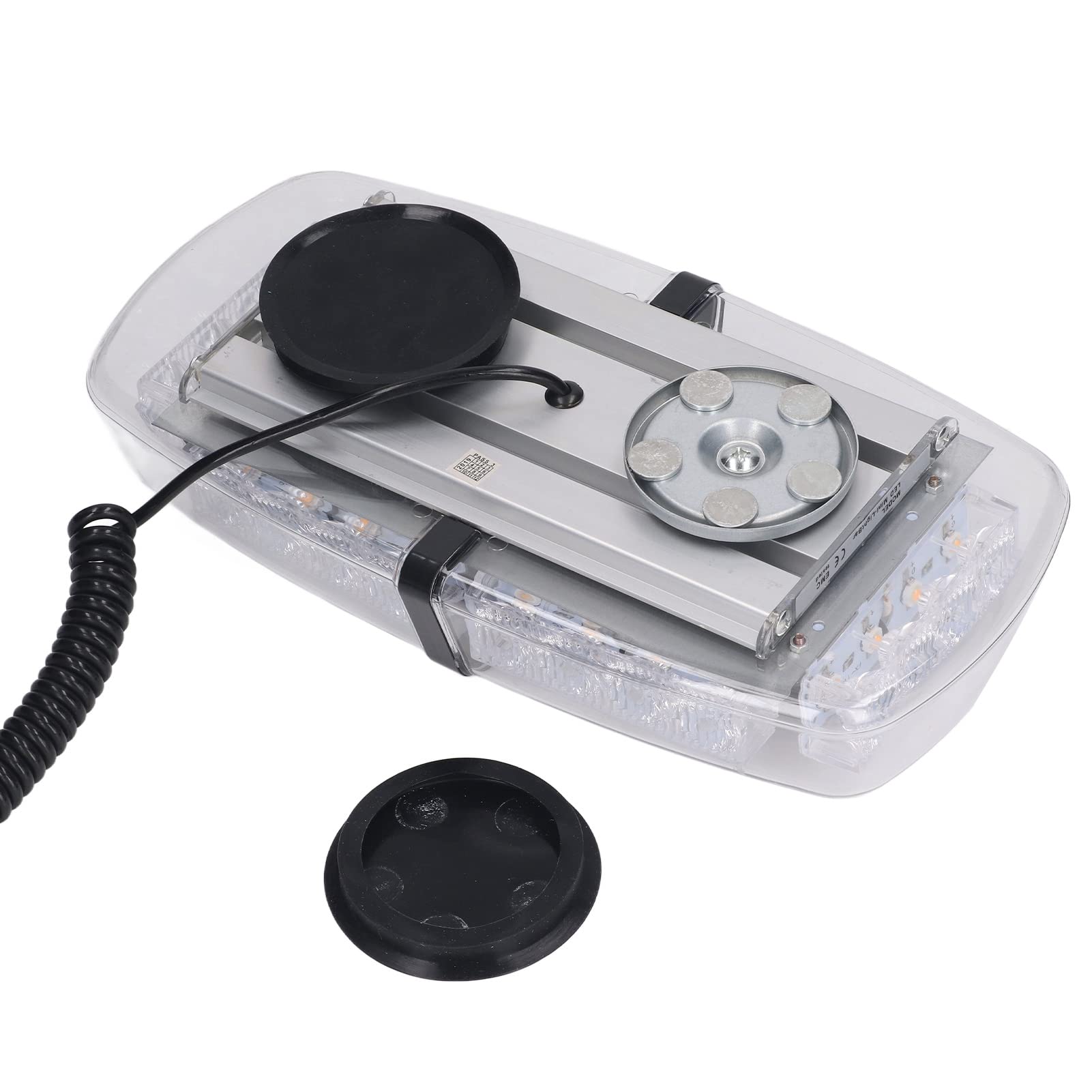 Luz estroboscópica DC 12 V LED, barra de luces de advertencia intermitentes con base magnética, baliza de emergencia de 24 W y 7 modos para automóvil, yate, quitanieves; luz