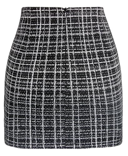 Ellames Women's Mini Club Skirt Basic Bodycon High Waist Pencil Skirts with Slit2