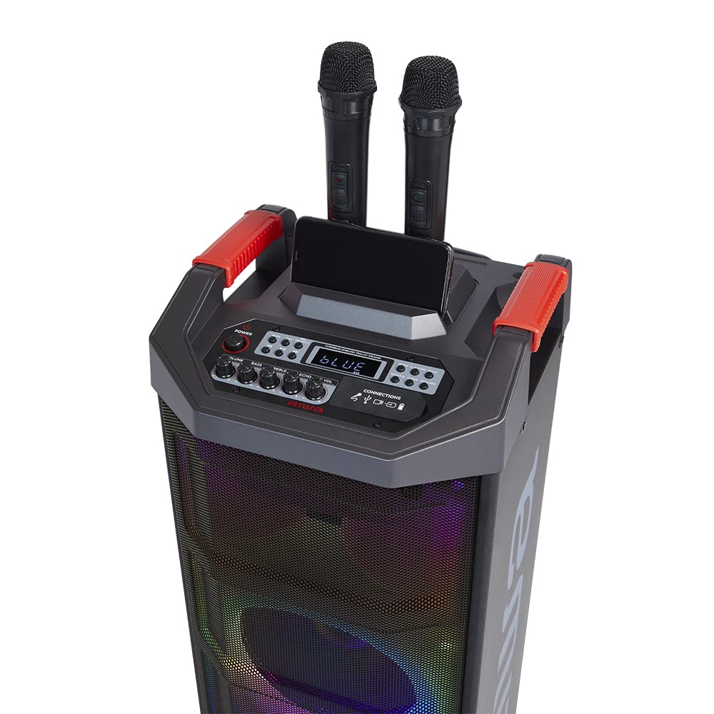 AIWA - KBTUS-710, TROLLEY PARTY SPEAKER 700 W, Bluetooth 5.0 portata 10m, TunerFM, porte USB/SD per Mp3 Recorder/Player, AUX in, 2 microfoni, batteria ric. durata 8 ore, AC adapter, telecomando