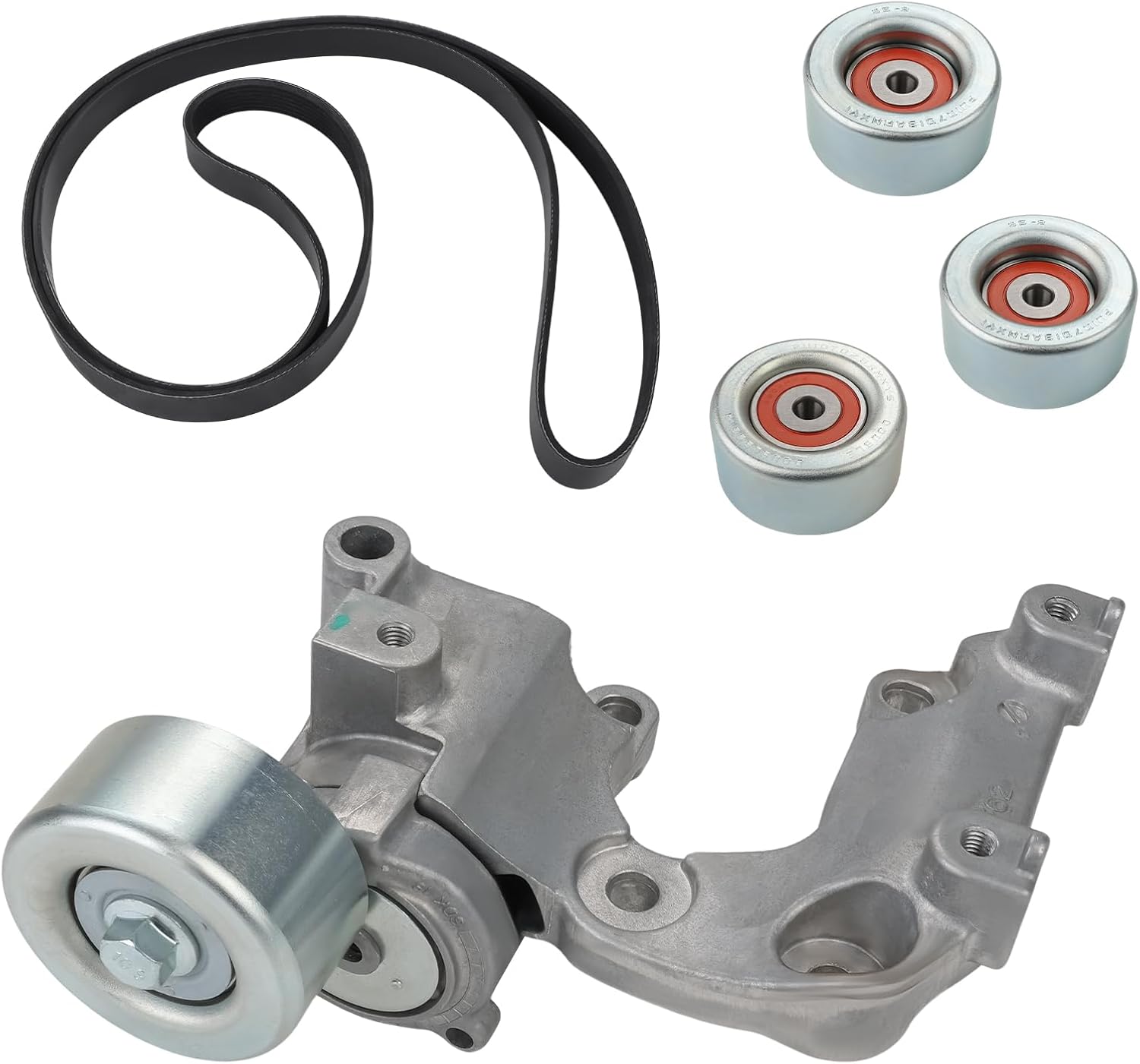 Drive Belt Tensioner Idler Pulley Kit Compatible with Toyota Tacoma 2005-2015, 4Runner 2003-2009, FJ Cruiser 2007-2009, Tundra 2005-2012 V6 4.0L Replacement for 16604-0P011 16620-31040