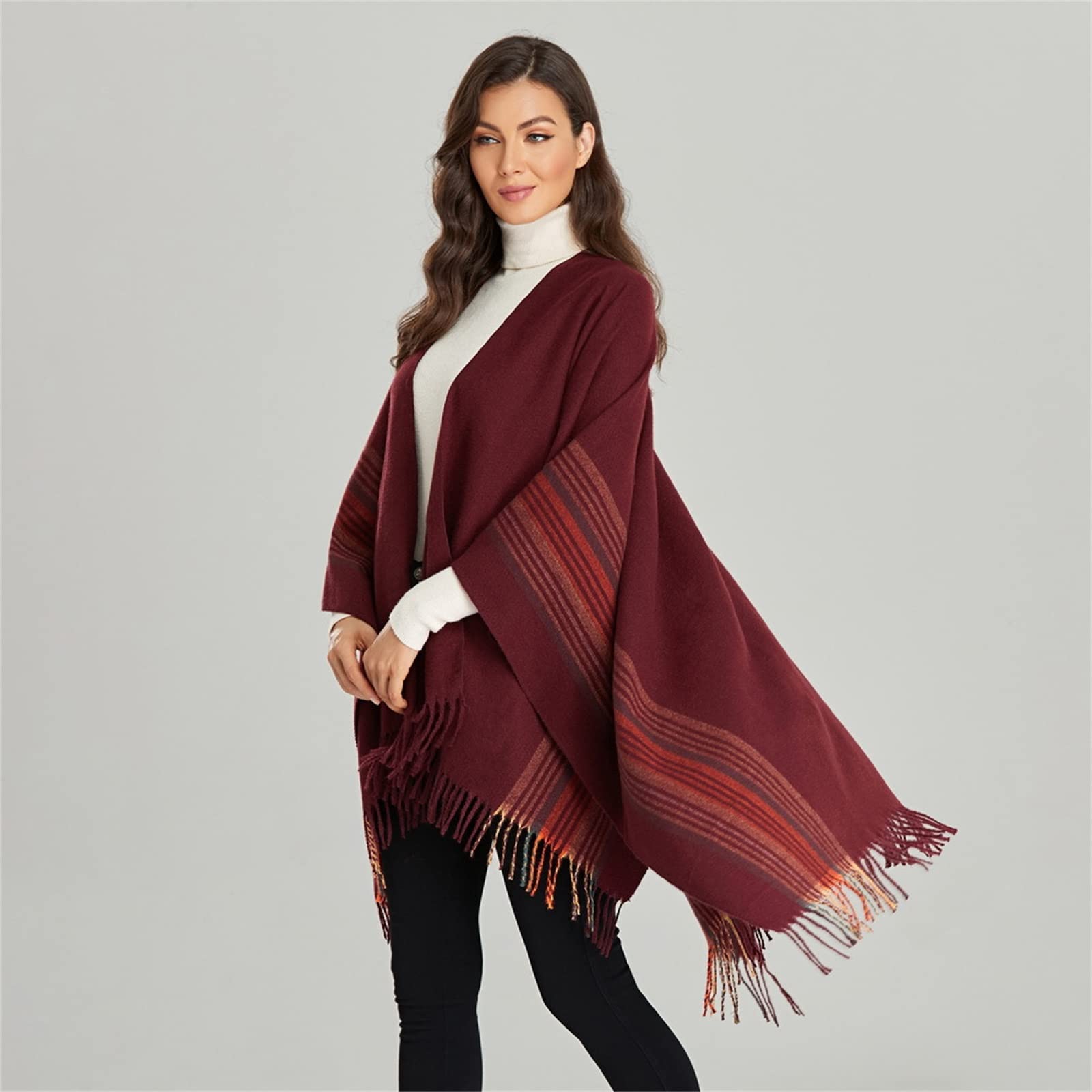 Scialle da Donna Scialle Invernale avvolge Lo Scialle del Mantello Poncho per Le Donne