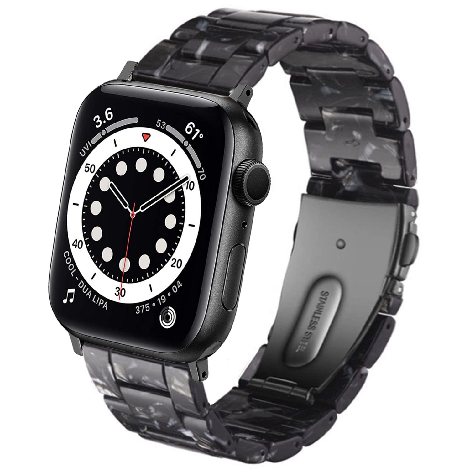 DEALELE Bands Compatible with Apple Watch 49mm 46mm 42mm 45mm 41mm 44mm 40mm 38mm, Colorful Resin Replacement Strap for iWatch Series 10/9 / 8/7 / 6/5 / 4/3 / Ultra/SE Women Men — view 17