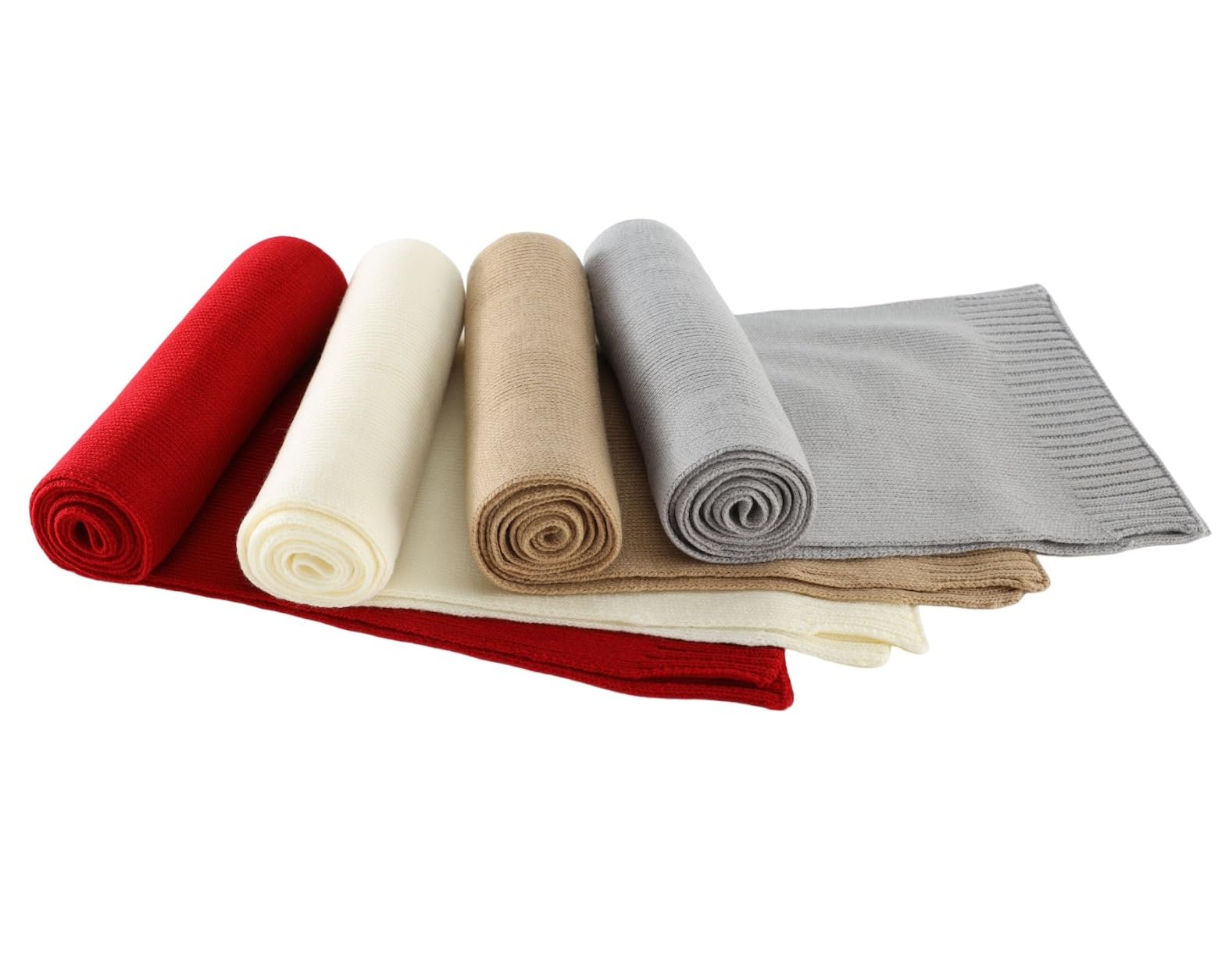 Set di 3 guanti invernali da uomo, termici, caldi, lavorati a maglia, sciarpa lunga, guanti touchscreen, per attività all'aperto