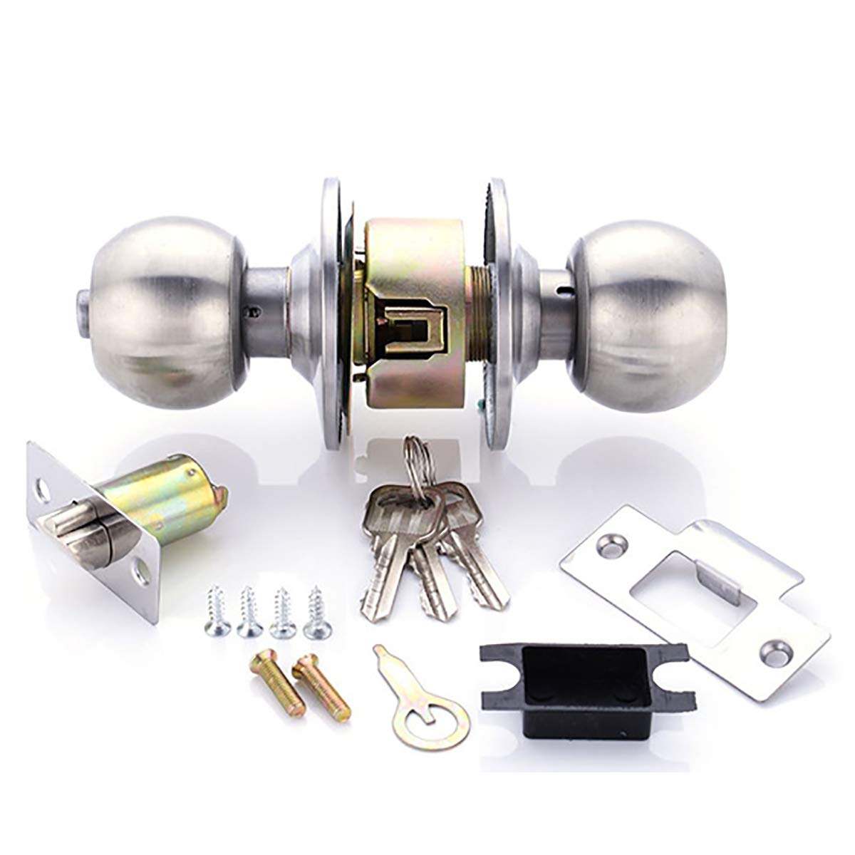 Stainless Steel Door Lock Set Exterior Door Knobs Entrance Key Locker Door Lock with Key Internal Door Handle Sets