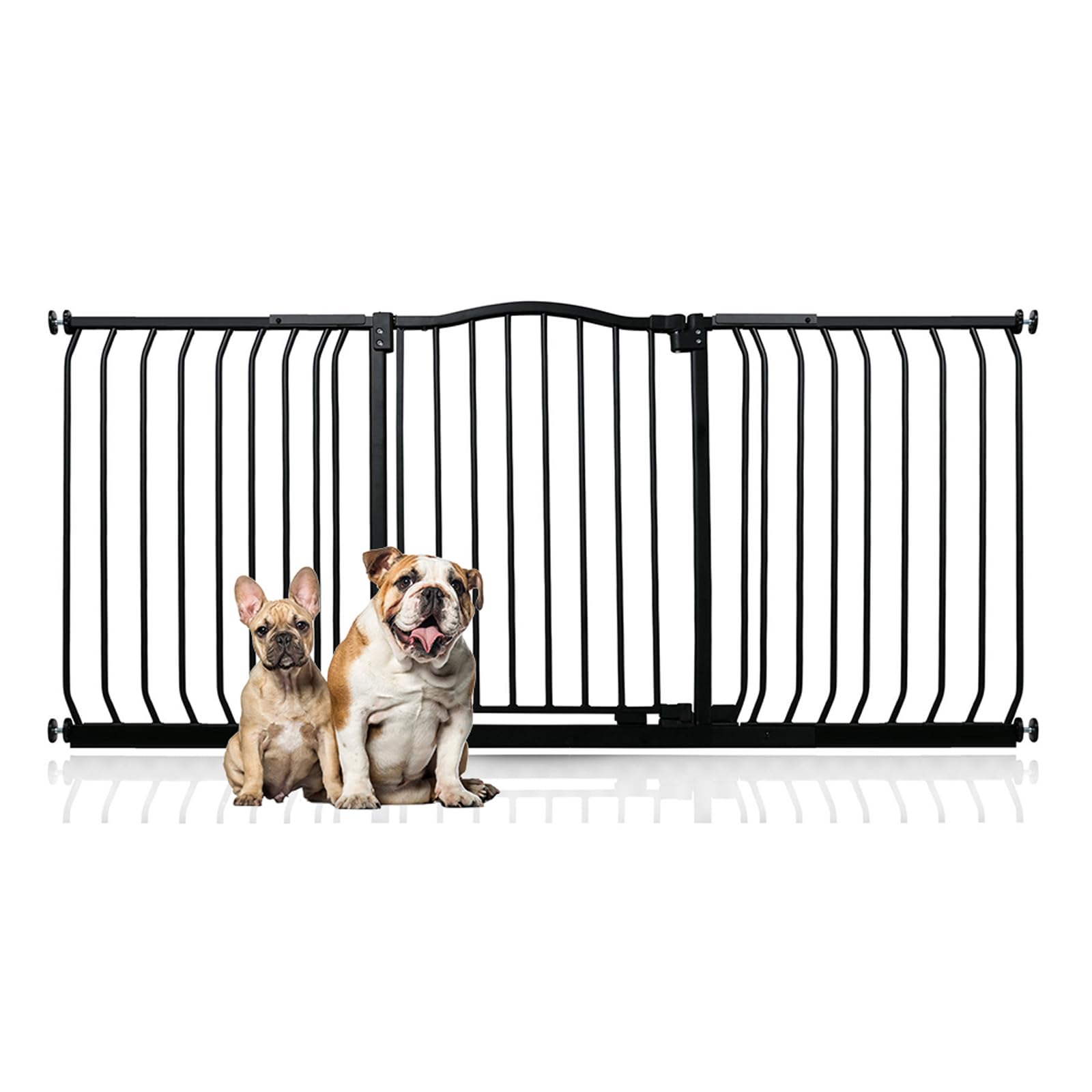 Bettacare Curved Top Dog Gate, 161cm - 170cm, Matt Black, Pressure Fit Pet Gate for Puppy and Dog, Easy Installation