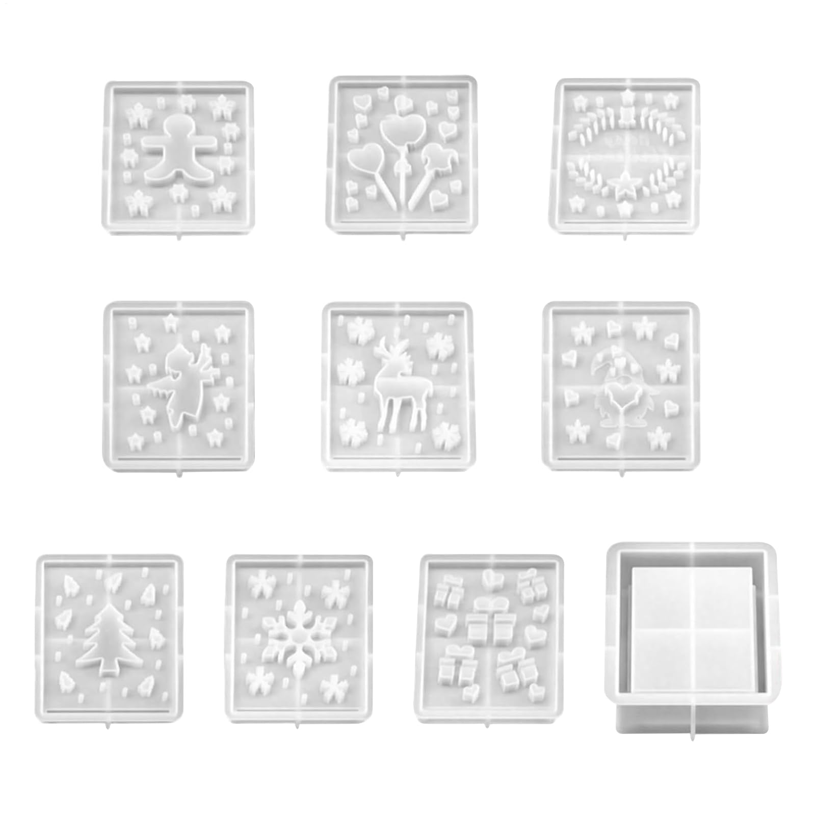 Lot de 10 moules en silicone pour travaux manuels