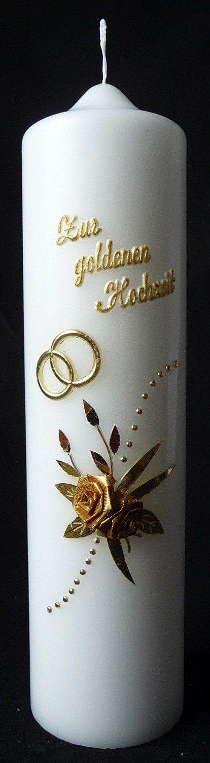 Hochzeitskerze Brautkerze, 275/70, "zur goldenen Hochzeit"