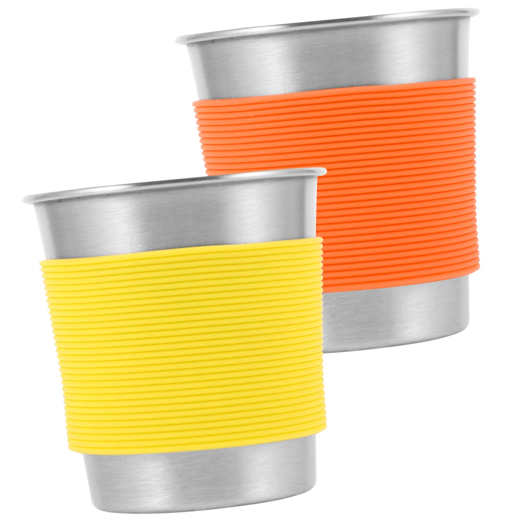 ibasenice 3 Sätze Tassen Mit Silikon Hülle Isolierte Campingbecher Für Tee Saft Robuste Metallbecher Für Outdoor Aktivitäten Zu Reinigen 2 Stück * 3