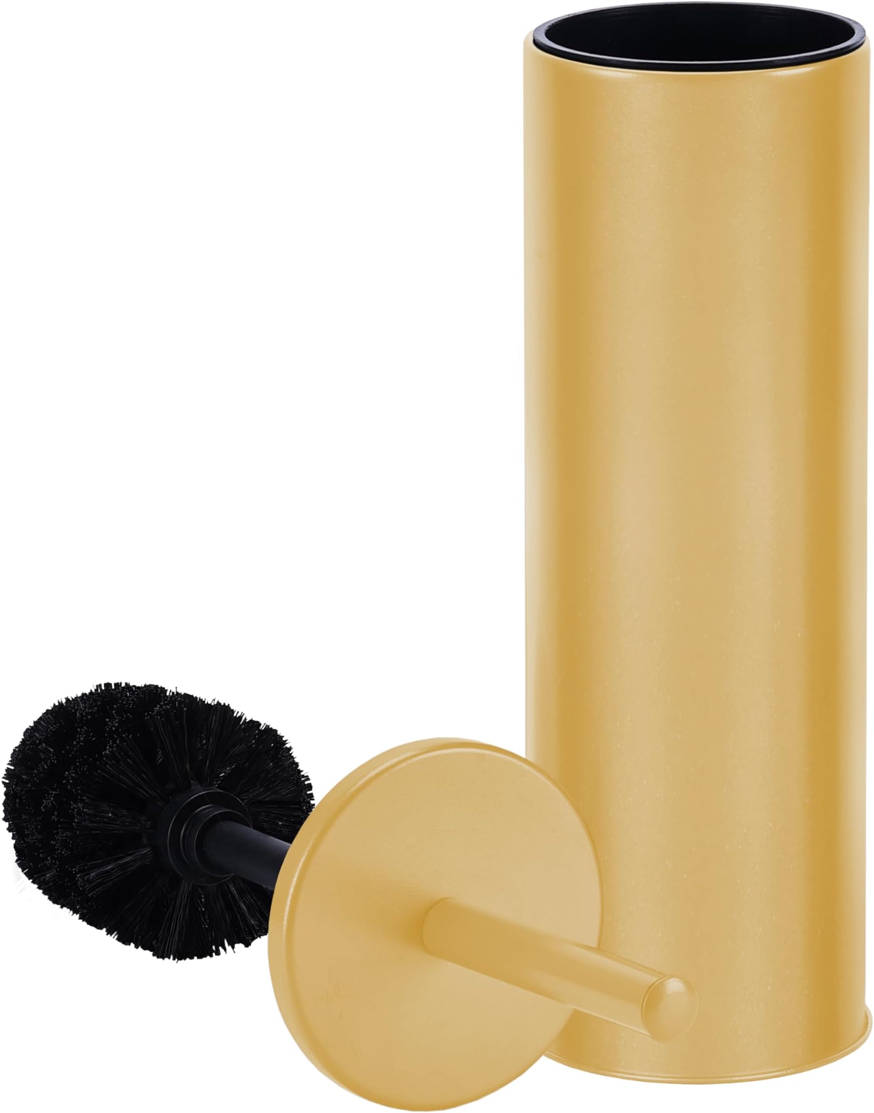 Deep & Sturdy Toilet Bowl Brush with Holder - Durable Scrubbing - Toilet Cleaners - Household Essentials - Silicone Brush - Bathroom Cleaner - Cleaning Supplies - Household Supplies, Matte Gold