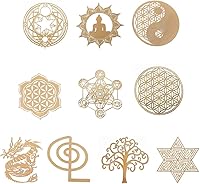 Vista 6 de angwang 10 Uds 2.7 in 7 Chakra Cobre Torre Energía Orgonita Pegatina Flor Vida Árbol Pirámide Resina Epoxi Material Fabricación de Joyas