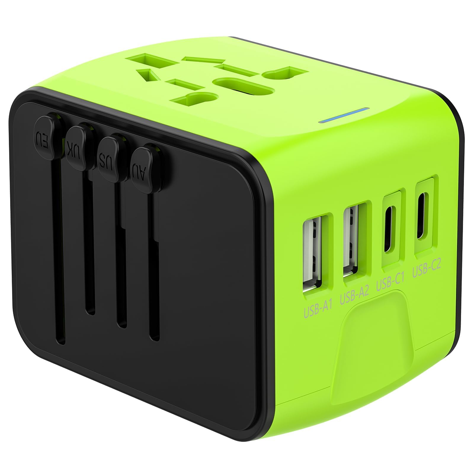 JMFONE International Travel Adapter,2 USB-C &amp; 2 USB-A Ports 2500W AC Outlet