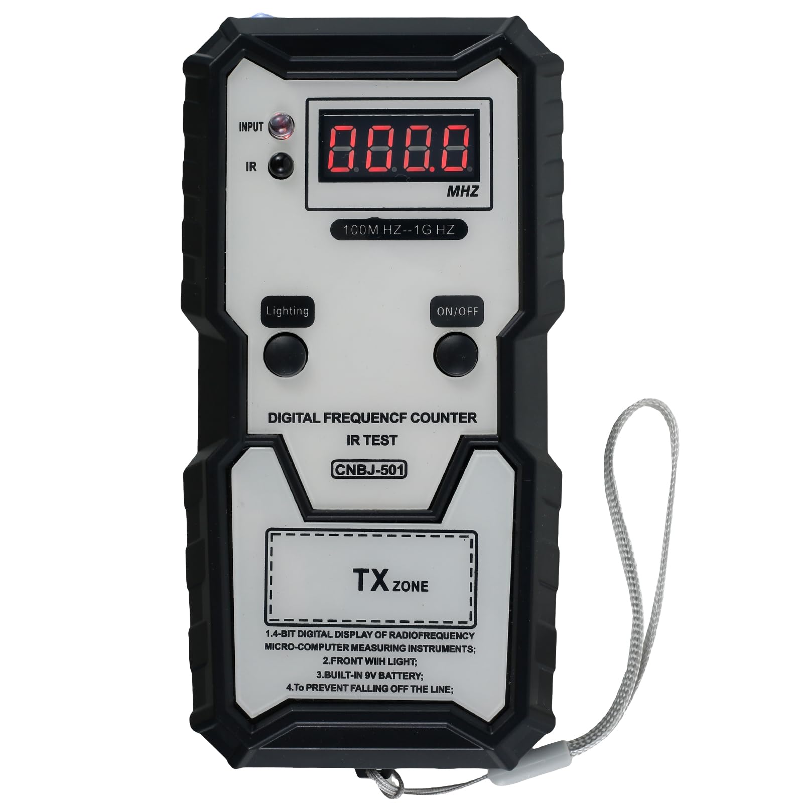 Remote Key Frequency Tester 15x7.5x3cm, 100MHZ to 1GHZ Infrared Signal Remote Control Testers with LED Light, Portable Key Fob Signal Tester, Digital Frequency Meter Counter for Access Control