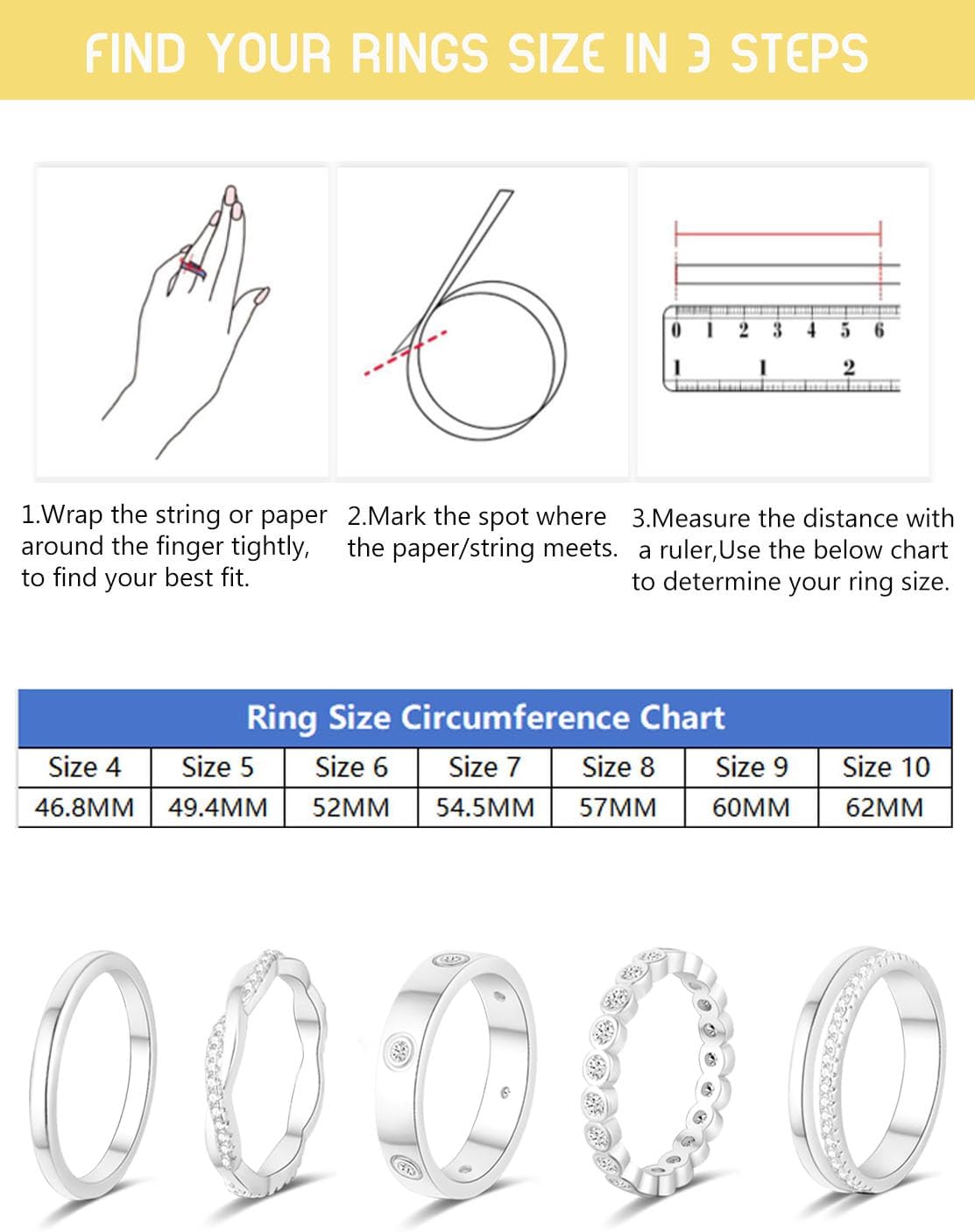 RLMOON Stackable Gold Rings for Women Non Tarnish Dainty 14K Gold/Silver Plated Stacking Thumb Rings Cubic Zirconia Eternity Wedding Band Rings Gold Jewelry Size 6-10 - Image 5