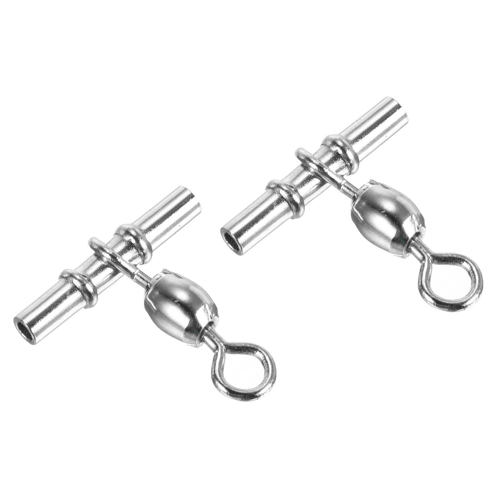 PATIKIL Manga Giratorio, 50uds 156lb Inoxidable Acero Cruzada Línea 3 Vías Pesca Terminal Aparejo, Plata