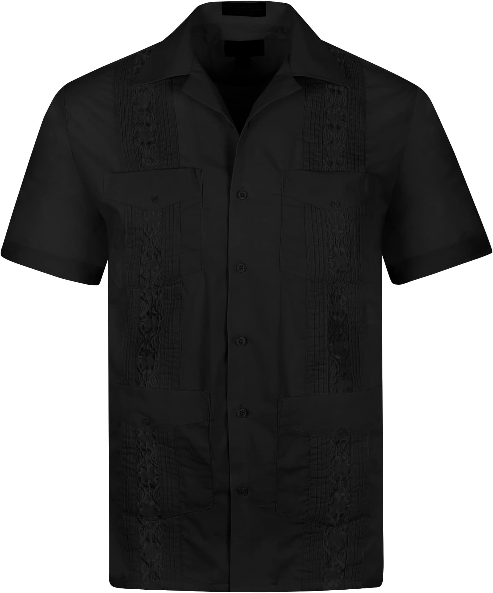 OmegaTux Omega Cuban Guayabera Short Sleeve Shirt, Wedding Cigar Beach Bartender Casual