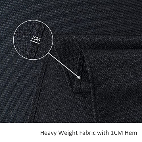Image of maxmill Rectangle Textured Tablecloth Waterproof Spillproof Wrinkle Free Table Cloth, Kitchen Dining Tabletop Decoration, Fabric Table Cover for Outdoor and Indoor Use, 52 x 70 Inch, Black