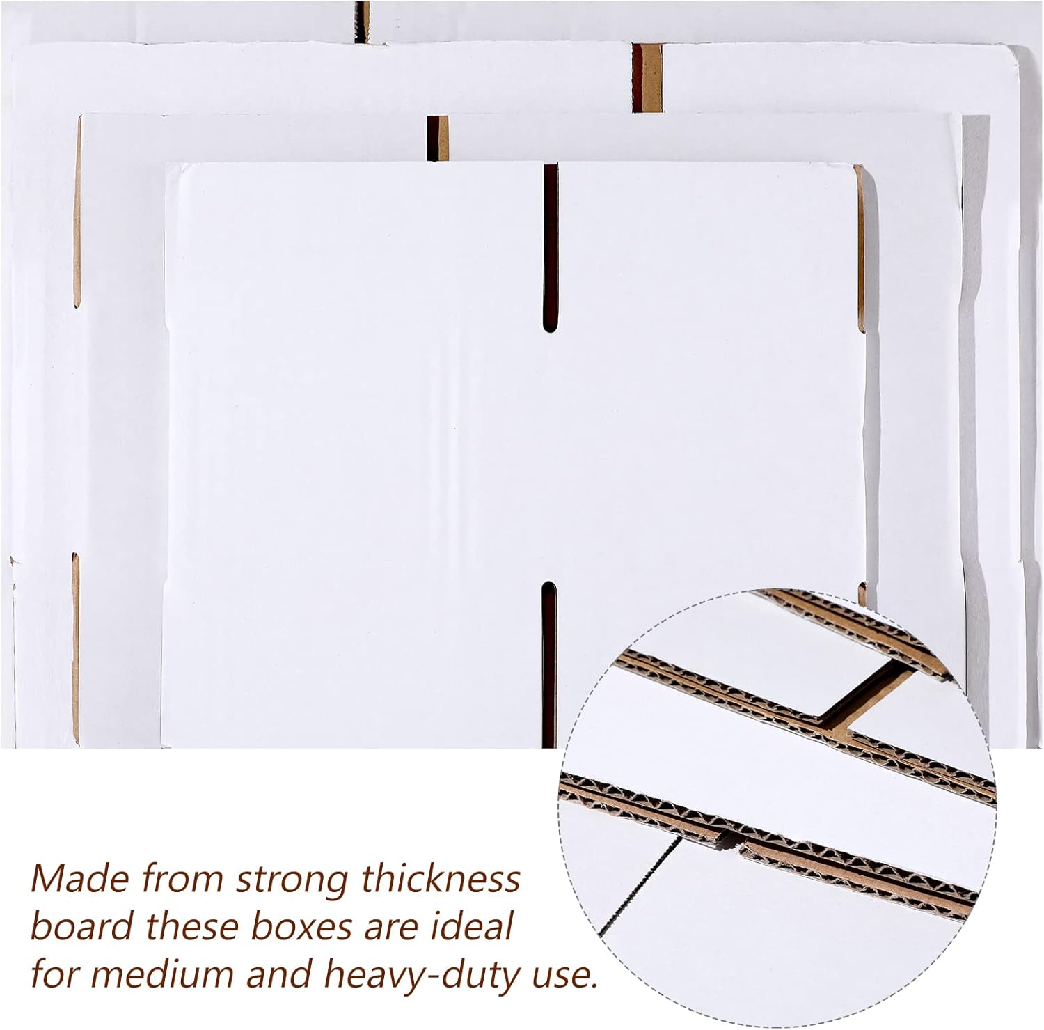 Outus 32 Pack 4 Sizes Shipping Boxes Mailers Corrugated Cardboard Box Kraft Mailing Boxes Small Packing Box with Packaging Tape for Shipping Packing Mailing (White)