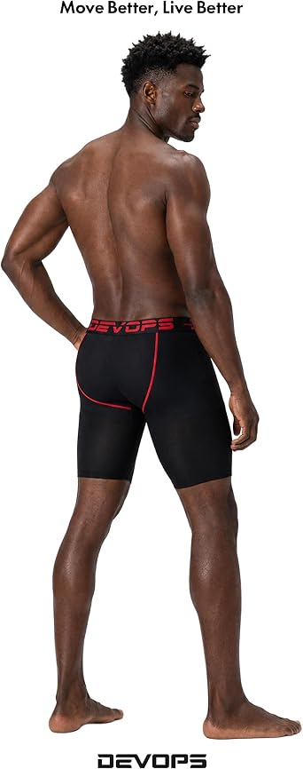DEVOPS 3 Pack Men's Cool Dry Mesh Underwear Boxer Trunk 6 or 9-inch Brief
