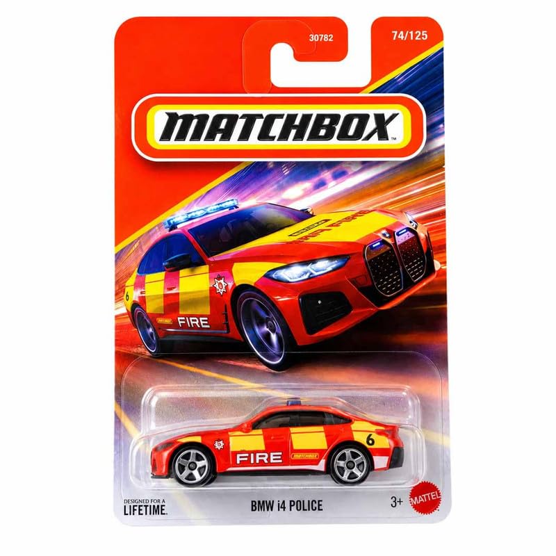 Matchbox 1:64 Scale BMW i4 Police for 3 Years & Above 74/125 (Red)-image-36