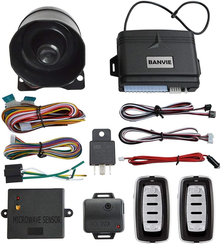 Car Alarm System Security Antitheft with Keyless Entry Kit | Shock Sensor, Microwave Sensor, Kill Switch, 6 tons, Universal
