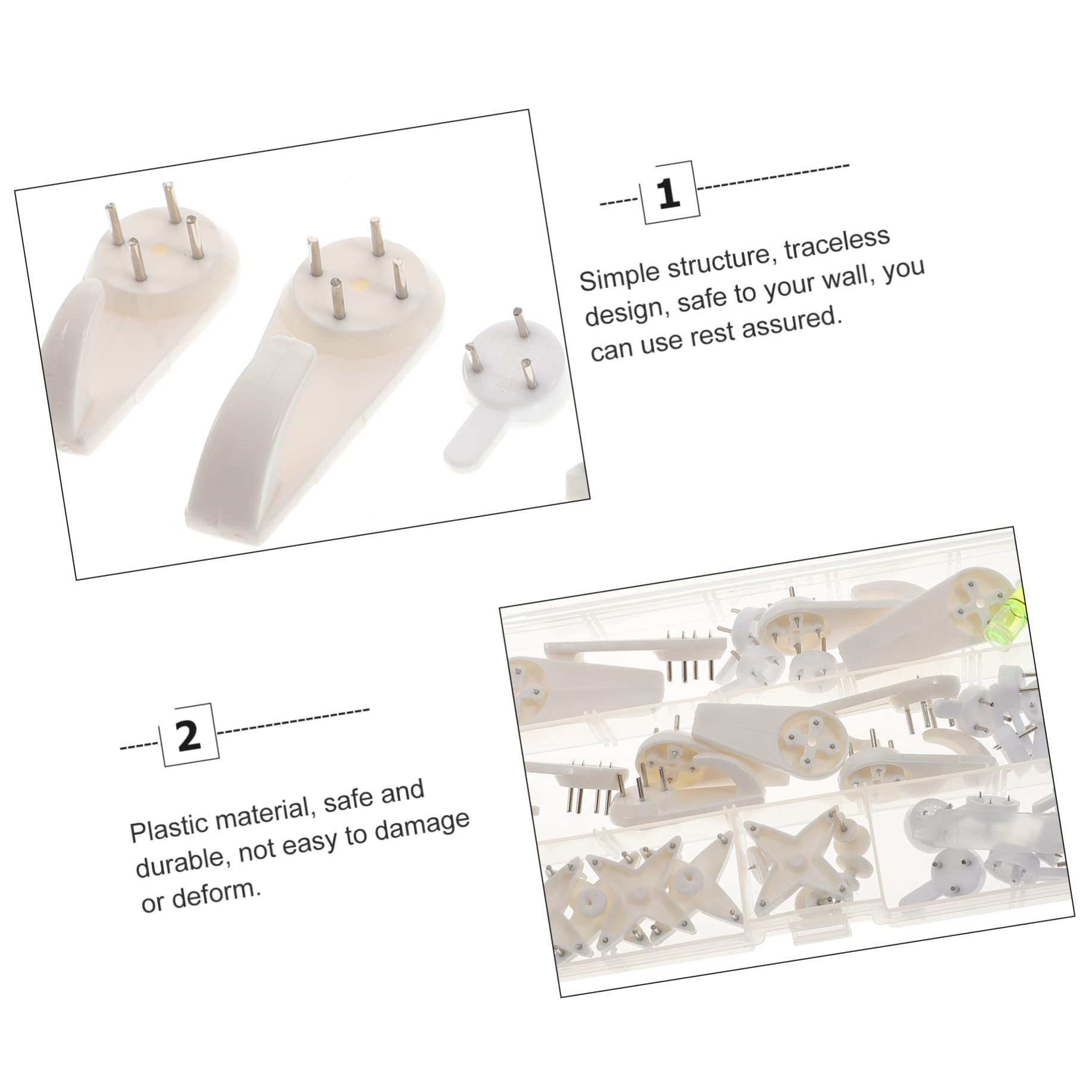 Abaodam 117piezas Ganchos Adhesivos Invisibles Para Colgar Cuadros Paredes De Ladrillo y Instalación Sencilla Para Pinturas Marcos De Fotos y Decoración Del Hogar