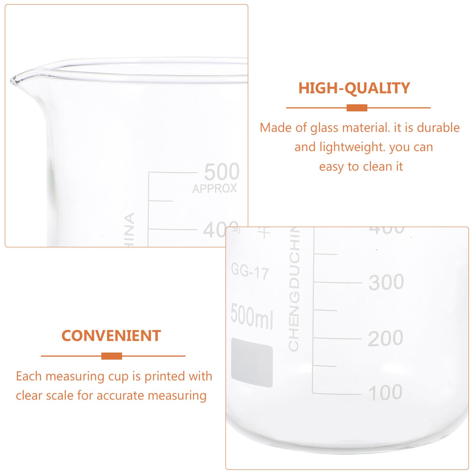 Vasos de Precipitados 5 Piezas de Vidrio Borosilicato Resistentes al Calor (50ml-1000ml) Escala Graduada Transparente y Medición Precisa para Laboratorio