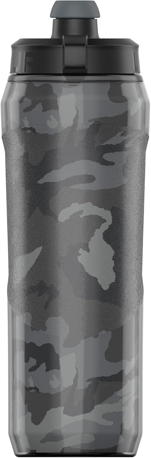 Under Armour 28oz Playmaker Squeeze Insulated 2 - Sports Water Jug, Leak Resistant for Baseball, Football & More, Black Steel Camo - Image 4