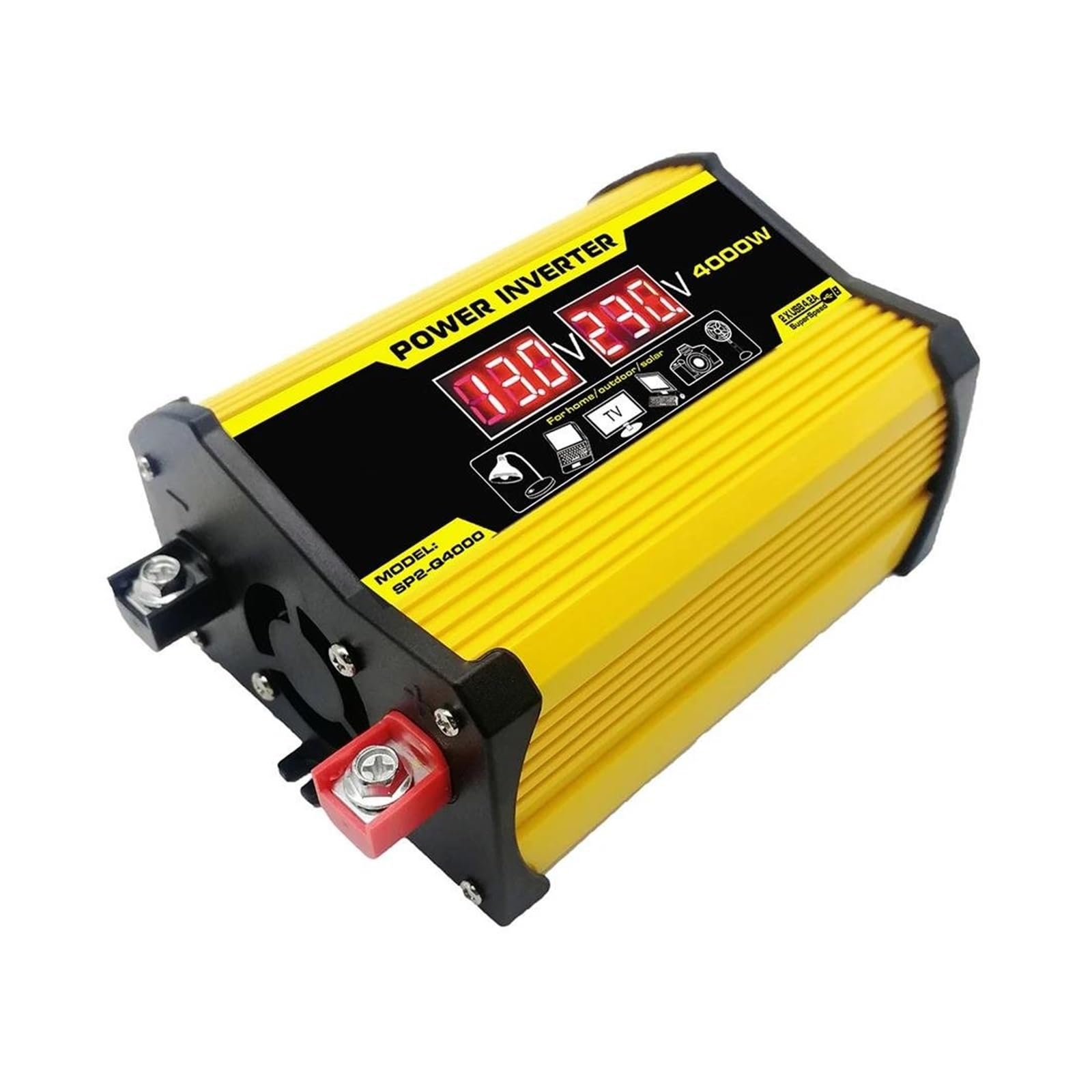 Convertidor Corriente Accesorios para Coche Convertidor/inversor Corriente Coche CC 12V A CA 110 220V Adaptador USB Dual Inversor Onda Sinusoidal Modificada Pico De 4000W Convertidor